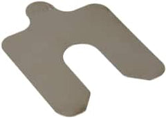 Made in USA - 20 Piece, 2 Inch Long x 2 Inch Wide x 0.01 Inch Thick, Slotted Shim Stock - Stainless Steel, 5/8 Inch Wide Slot - Makers Industrial Supply