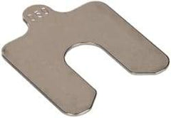 Made in USA - 5 Piece, 2 Inch Long x 2 Inch Wide x 0.05 Inch Thick, Slotted Shim Stock - Stainless Steel, 5/8 Inch Wide Slot - Makers Industrial Supply