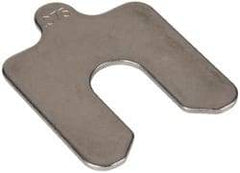 Made in USA - 5 Piece, 2 Inch Long x 2 Inch Wide x 0.075 Inch Thick, Slotted Shim Stock - Stainless Steel, 5/8 Inch Wide Slot - Makers Industrial Supply