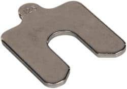 Made in USA - 5 Piece, 2 Inch Long x 2 Inch Wide x 0.125 Inch Thick, Slotted Shim Stock - Stainless Steel, 5/8 Inch Wide Slot - Makers Industrial Supply