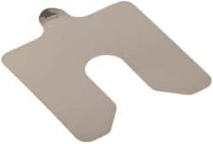 Made in USA - 20 Piece, 3 Inch Long x 3 Inch Wide x 0.003 Inch Thick, Slotted Shim Stock - Stainless Steel, 3/4 Inch Wide Slot - Makers Industrial Supply