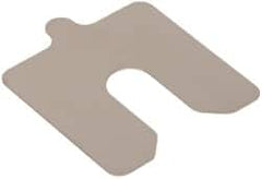 Made in USA - 20 Piece, 3 Inch Long x 3 Inch Wide x 0.01 Inch Thick, Slotted Shim Stock - Stainless Steel, 3/4 Inch Wide Slot - Makers Industrial Supply