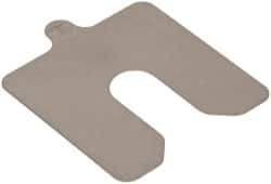 Made in USA - 10 Piece, 3 Inch Long x 3 Inch Wide x 0.015 Inch Thick, Slotted Shim Stock - Stainless Steel, 3/4 Inch Wide Slot - Makers Industrial Supply