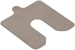 Made in USA - 10 Piece, 3 Inch Long x 3 Inch Wide x 0.02 Inch Thick, Slotted Shim Stock - Stainless Steel, 3/4 Inch Wide Slot - Makers Industrial Supply