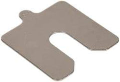 Made in USA - 5 Piece, 3 Inch Long x 3 Inch Wide x 0.05 Inch Thick, Slotted Shim Stock - Stainless Steel, 3/4 Inch Wide Slot - Makers Industrial Supply