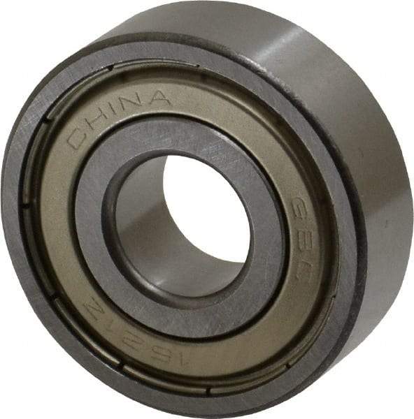 Value Collection - 1/2" Bore Diam, 1-3/8" OD, Double Shield Semi Ground Extra Light Radial Ball Bearing - 7/16" Wide, 1 Row, Round Bore, 746 Lb Static Capacity, 1,526 Lb Dynamic Capacity - Makers Industrial Supply