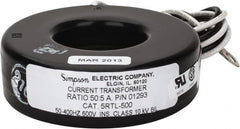 Simpson Electric - 2 VA Burden, 50 Amp AC Input, 5 Amp AC Output, 50 to 400 Hz, Panel Meter Donut Current Transformer - Screw Terminal, For Use with AC Ammeter - Makers Industrial Supply