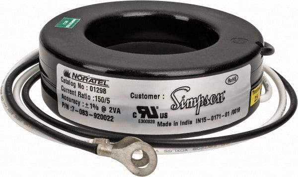 Simpson Electric - 2 VA Burden, 150 Amp AC Input, 5 Amp AC Output, 50 to 400 Hz, Panel Meter Donut Current Transformer - Screw Terminal, For Use with AC Ammeter - Makers Industrial Supply