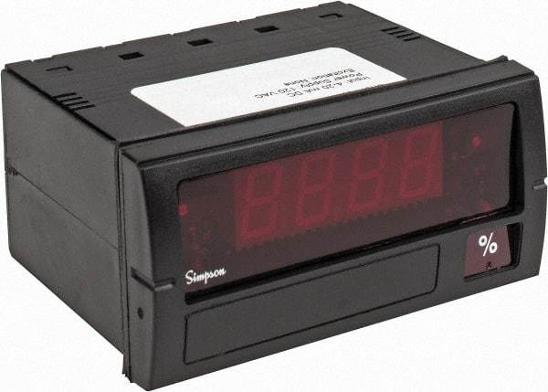 Simpson Electric - 3-1/2 Digits, Digital LED, DC Milliamp, Panel Meter - 50/60 Hz, 10 Ohms, 120 VAC, Red - Makers Industrial Supply