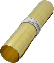 Made in USA - 10 Ft. Long x 12 Inch Wide x 0.002 Inch Thick, Roll Shim Stock - Brass - Makers Industrial Supply