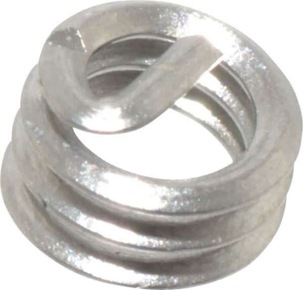 Heli-Coil - #2-56 UNC, 0.086" OAL, Free Running Helical Insert - 3 Free Coils, Tanged, 304 Stainless Steel, Bright Finish, 1D Insert Length - Makers Industrial Supply