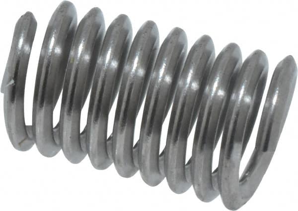 Heli-Coil - #4-40 UNC, 0.28" OAL, Free Running Helical Insert - 8-7/8 Free Coils, Tanged, 304 Stainless Steel, Bright Finish, 2-1/2D Insert Length - Makers Industrial Supply