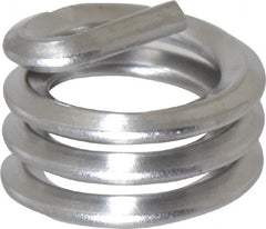 Heli-Coil - #10-24 UNC, 0.19" OAL, Free Running Helical Insert - 2-7/8 Free Coils, Tanged, 304 Stainless Steel, Bright Finish, 1D Insert Length - Exact Industrial Supply