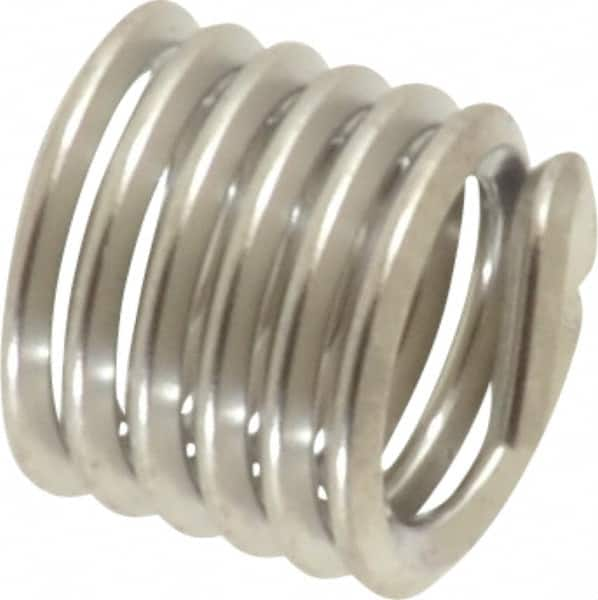 Heli-Coil - #12-24 UNC, 0.324" OAL, Free Running Helical Insert - 6 Free Coils, Tanged, 304 Stainless Steel, Bright Finish, 1-1/2D Insert Length - Makers Industrial Supply