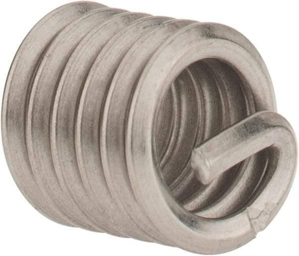 Heli-Coil - 1/4-20 UNC, 3/8" OAL, Free Running Helical Insert - 5-3/4 Free Coils, Tanged, 304 Stainless Steel, Bright Finish, 1-1/2D Insert Length - Makers Industrial Supply