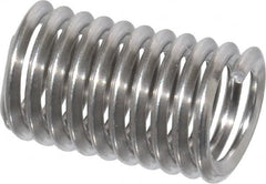 Heli-Coil - 1/4-20 UNC, 5/8" OAL, Free Running Helical Insert - 10-3/8 Free Coils, Tanged, 304 Stainless Steel, Bright Finish, 2-1/2D Insert Length - Exact Industrial Supply