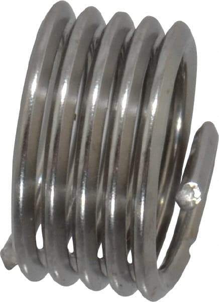 Heli-Coil - 1/4-28 UNF, 1/4" OAL, Free Running Helical Insert - 5 Free Coils, Tanged, 304 Stainless Steel, Bright Finish, 1D Insert Length - Makers Industrial Supply