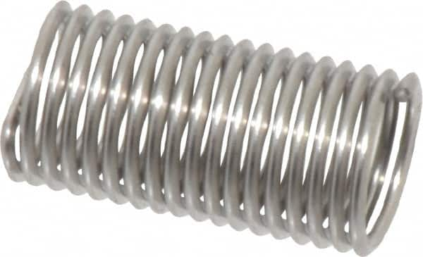 Heli-Coil - 1/4-28 UNF, 3/4" OAL, Free Running Helical Insert - 17-5/8 Free Coils, Tanged, 304 Stainless Steel, Bright Finish, 3D Insert Length - Makers Industrial Supply