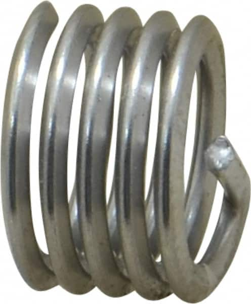 Heli-Coil - 7/16-14 UNC, 0.438" OAL, Free Running Helical Insert - 4-1/2 Free Coils, Tanged, 304 Stainless Steel, Bright Finish, 1D Insert Length - Makers Industrial Supply