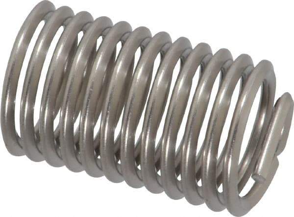 Heli-Coil - 5/8-11 UNC, 1-1/4" OAL, Free Running Helical Insert - 11-3/4 Free Coils, Tanged, 304 Stainless Steel, Bright Finish, 2D Insert Length - Exact Industrial Supply