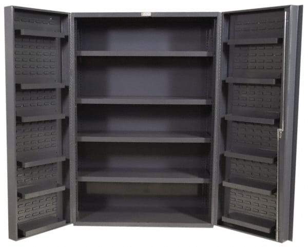 Durham - 16 Shelf Storage Cabinet - Steel, 36" Wide x 24" Deep x 72" High, Gray - Makers Industrial Supply