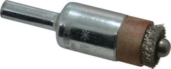 Anderson - 1/2" Brush Diam, Crimped, End Brush - 1/4" Diam Shank, 1/4" Pilot Diam, 20,000 Max RPM - Makers Industrial Supply