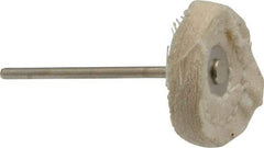 Made in USA - 1" Diam x 1/4" Thick, Mounted Polishing Wheel - Fine Grade, 3/32" Shank Diam - Makers Industrial Supply