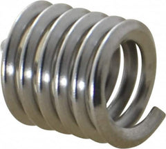 Heli-Coil - 1/4-20 UNC, 3/8" OAL, Free Running Helical Insert - 5-3/4 Free Coils, Tanged, Stainless Steel, Bright Finish, 1-1/2D Insert Length - Makers Industrial Supply