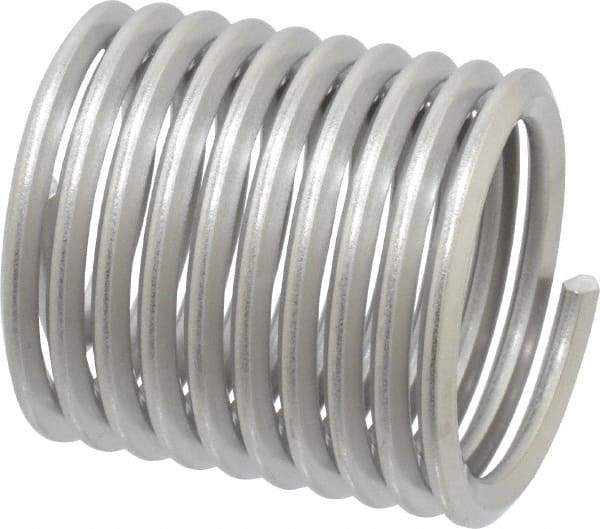 Heli-Coil - 1-1/8 - 7 UNC, 1.688" OAL, Free Running Helical Insert - 9-7/8 Free Coils, Tanged, Stainless Steel, Bright Finish, 1-1/2D Insert Length - Makers Industrial Supply