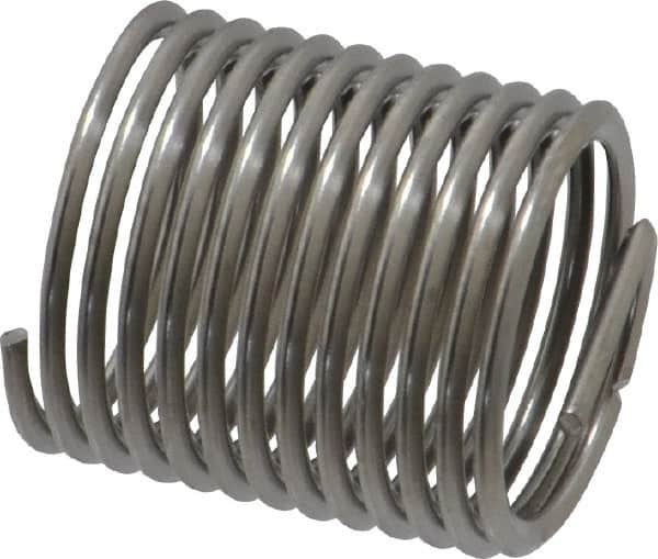 Heli-Coil - 1/2-20 UNF, 3/4" OAL, Free Running Helical Insert - 12-3/8 Free Coils, Tanged, Stainless Steel, Bright Finish, 1-1/2D Insert Length - Makers Industrial Supply