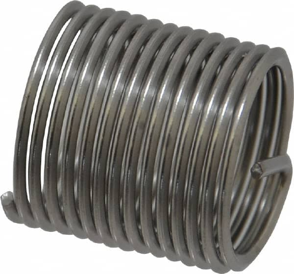 Heli-Coil - 5/8-18 UNF, 0.938" OAL, Free Running Helical Insert - 14-1/8 Free Coils, Tanged, Stainless Steel, Bright Finish, 1-1/2D Insert Length - Exact Industrial Supply