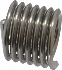 Heli-Coil - M6x1.00 Metric Coarse, 9mm OAL, Free Running Helical Insert - 6-3/4 Free Coils, Tanged, Stainless Steel, Bright Finish, 1-1/2D Insert Length - Exact Industrial Supply