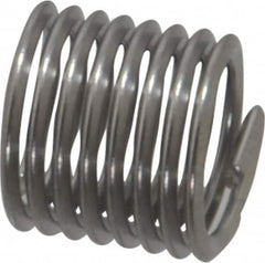 Heli-Coil - M7x1.00 Metric Coarse, 10.5mm OAL, Free Running Helical Insert - 8 Free Coils, Tanged, Stainless Steel, Bright Finish, 1-1/2D Insert Length - Exact Industrial Supply