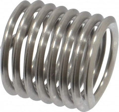 Heli-Coil - M8x1.25 Metric Coarse, 12mm OAL, Free Running Helical Insert - 7-3/8 Free Coils, Tanged, Stainless Steel, Bright Finish, 1-1/2D Insert Length - Makers Industrial Supply