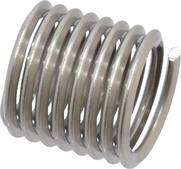 Heli-Coil - M12x1.75 Metric Coarse, 18mm OAL, Free Running Helical Insert - 8-1/4 Free Coils, Tanged, Stainless Steel, Bright Finish, 1-1/2D Insert Length - Makers Industrial Supply