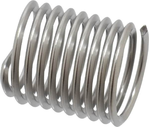 Heli-Coil - M10x1.25 Metric Fine, 15mm OAL, Free Running Helical Insert - 9-1/2 Free Coils, Tanged, Stainless Steel, Bright Finish, 1-1/2D Insert Length - Makers Industrial Supply