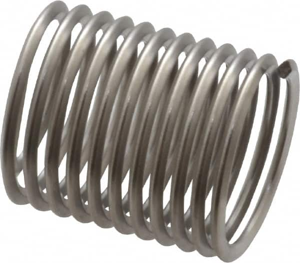 Heli-Coil - M14x1.50 Metric Fine, 21mm OAL, Free Running Helical Insert - 11-3/8 Free Coils, Tanged, Stainless Steel, Bright Finish, 1-1/2D Insert Length - Makers Industrial Supply