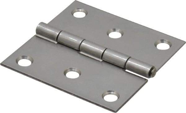 Made in USA - 2-1/2" Long x 2-1/2" Wide x 0.062" Thick, 302/304 Stainless Steel Commercial Hinge - 6 Holes, 0.12" Pin Diam - Makers Industrial Supply