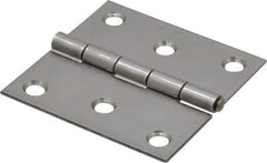 Made in USA - 2-1/2" Long x 2-1/2" Wide x 0.062" Thick, 302/304 Stainless Steel Commercial Hinge - 6 Holes, 0.12" Pin Diam - Makers Industrial Supply