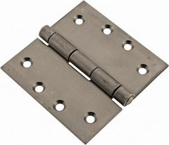 Made in USA - 4" Long x 4" Wide x 1/8" Thick, 302/304 Stainless Steel Commercial Hinge - 8 Holes, 0.25" Pin Diam - Makers Industrial Supply