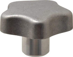 J.W. Winco - 50mm Head Diam, 5 Point Lobed Knob - M8x1.25 Hole, Aluminum - Makers Industrial Supply