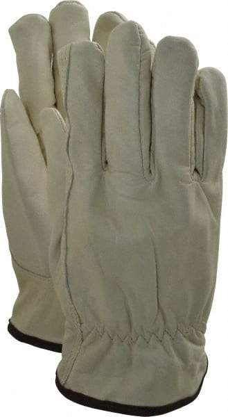 PRO-SAFE - Size L (9) Grain Cowhide Cold Protection Work Gloves - For Work & Driver, Uncoated, Slip-On Cuff, Full Fingered, Natural, Paired - Makers Industrial Supply