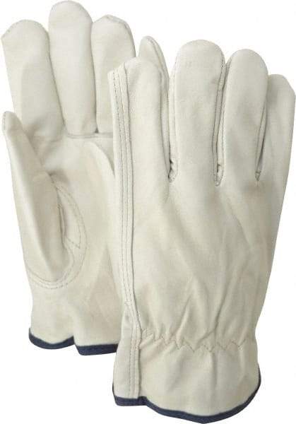 PRO-SAFE - Size XL (10) Grain Cowhide Cold Protection Work Gloves - For Work & Driver, Uncoated, Slip-On Cuff, Full Fingered, Natural, Paired - Makers Industrial Supply