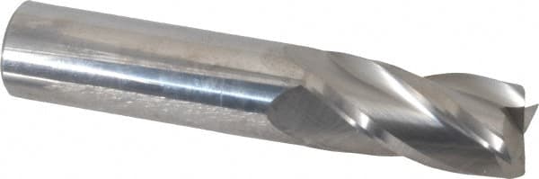 SGS - 3/4", 1-1/2" LOC, 3/4" Shank Diam, 4" OAL, 4 Flute, Solid Carbide Square End Mill - Single End, Uncoated, Spiral Flute, 30° Helix, Centercutting, Right Hand Cut, Right Hand Flute, Series 54 - Makers Industrial Supply