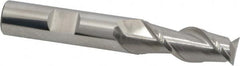 SGS - 1/2", 1-1/4" LOC, 1/2" Shank Diam, 3-1/4" OAL, 2 Flute, Solid Carbide Square End Mill - Single End, Uncoated, Spiral Flute, 45° Helix, Centercutting, Right Hand Cut, Right Hand Flute, Series 44 - Makers Industrial Supply