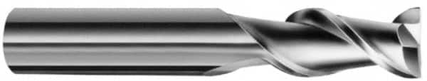 SGS - 5/16", 2 Flute, Single End, Solid Carbide, 0.012" Corner Radius End Mill - 2-1/2" OAL, 45° Helix, Right Hand Flute, 7/16" LOC, Right Hand Cut - Makers Industrial Supply