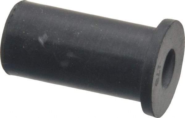 RivetKing - 1/4-20, 0.635" Diam x 0.051" Thick Flange, Rubber Insulated Rivet Nut - UNC Thread, Rubber, 1/2" Body Diam, 1.051" OAL - Makers Industrial Supply