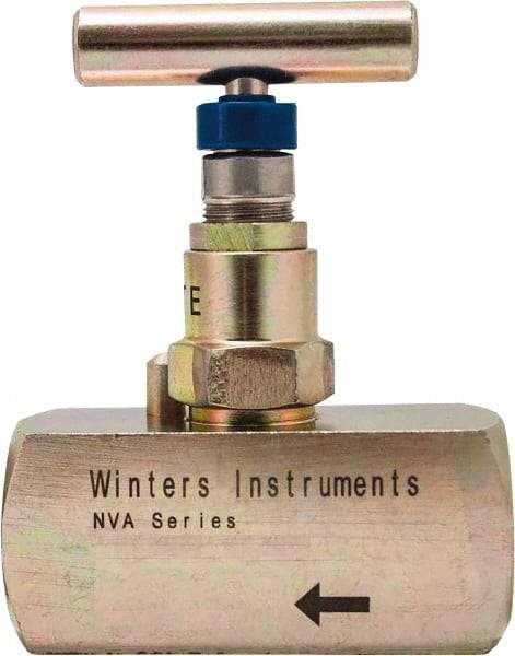 Value Collection - 1/2" Pipe, Inline Hard Seat Needle Valve - FNPT x FNPT Ends, Alloy Valve, 10,000 Max psi - Makers Industrial Supply