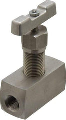 Made in USA - 3/8" Pipe, Inline Hard Seat Needle Valve - FNPT x FNPT Ends, Grade 316 Stainless Steel Valve, 10,000 Max psi - Makers Industrial Supply