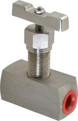 Value Collection - 1/2" Pipe, Inline Hard Seat Needle Valve - FNPT x FNPT Ends, Grade 316 Stainless Steel Valve, 10,000 Max psi - Makers Industrial Supply